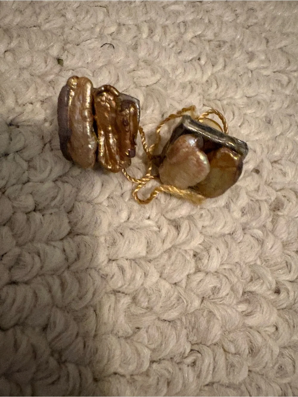 Baroque Pearl Cluster Drop Earrings in Gold-Toned and Bronze new